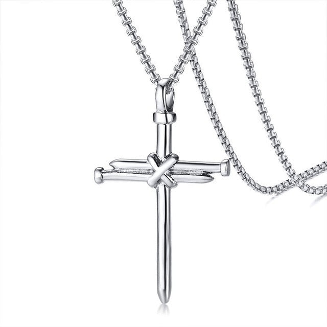 Titanium Nail Cross Necklace