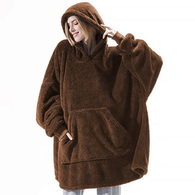 Blanket with Sleeves Oversized Hoodie and Matching Socks