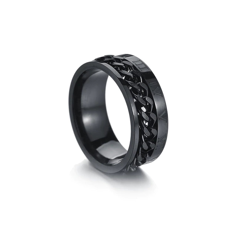 Stainless Steel Rotatable Punk Style Ring 