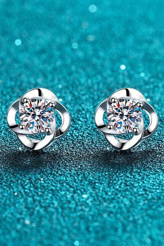 "It's Your Day" Moissanite Rhodium-Plated Stud Earrings