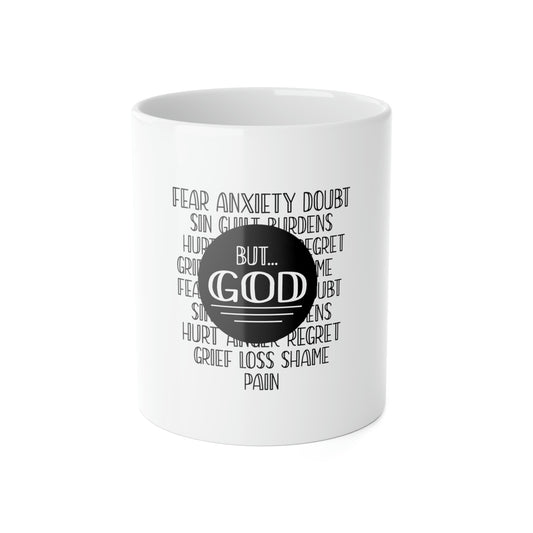 BUT GOD White Ceramic Mug, 11oz