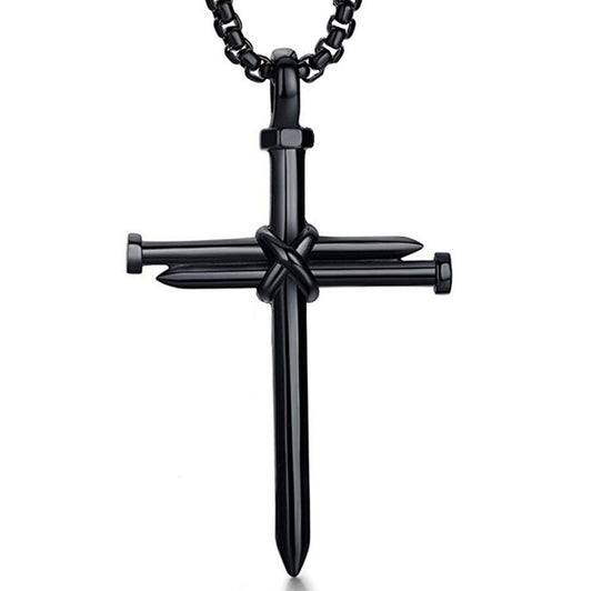 Titanium Nail Cross Necklace