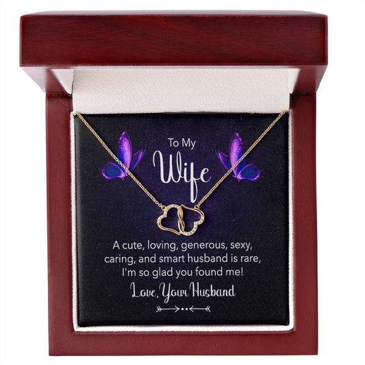 To My Wife Everlasting Love Solid 10K Solid Gold Necklace