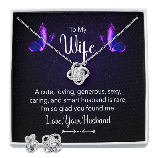For My Wife Love Knot Earring & Necklace Set
