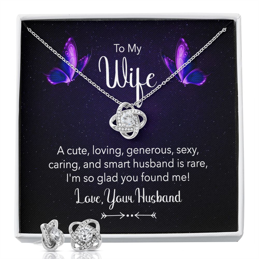 For My Wife Love Knot Earring & Necklace Set