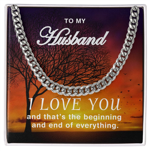 To My Husband Cuban Link Chain (Silver or Gold SS)