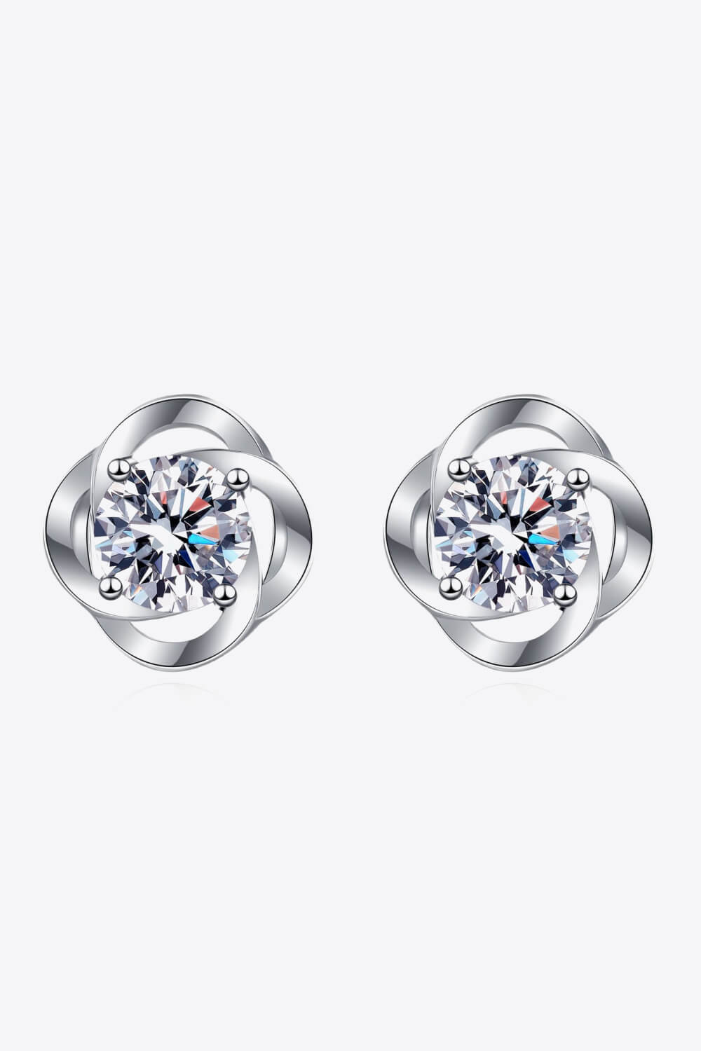 "It's Your Day" Moissanite Rhodium-Plated Stud Earrings