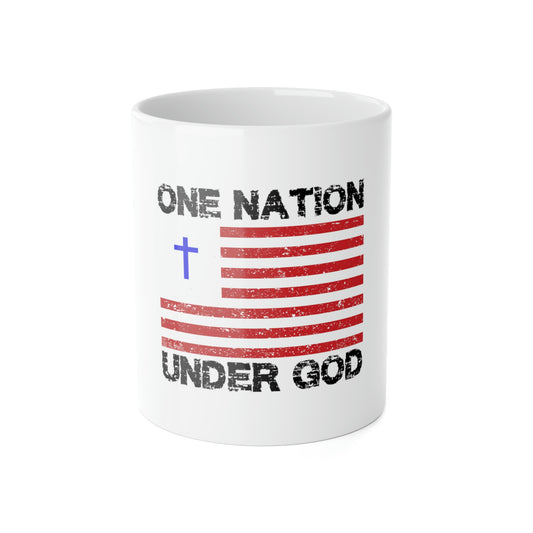 ONE NATION UNDER GOD White Ceramic Mug, 11oz
