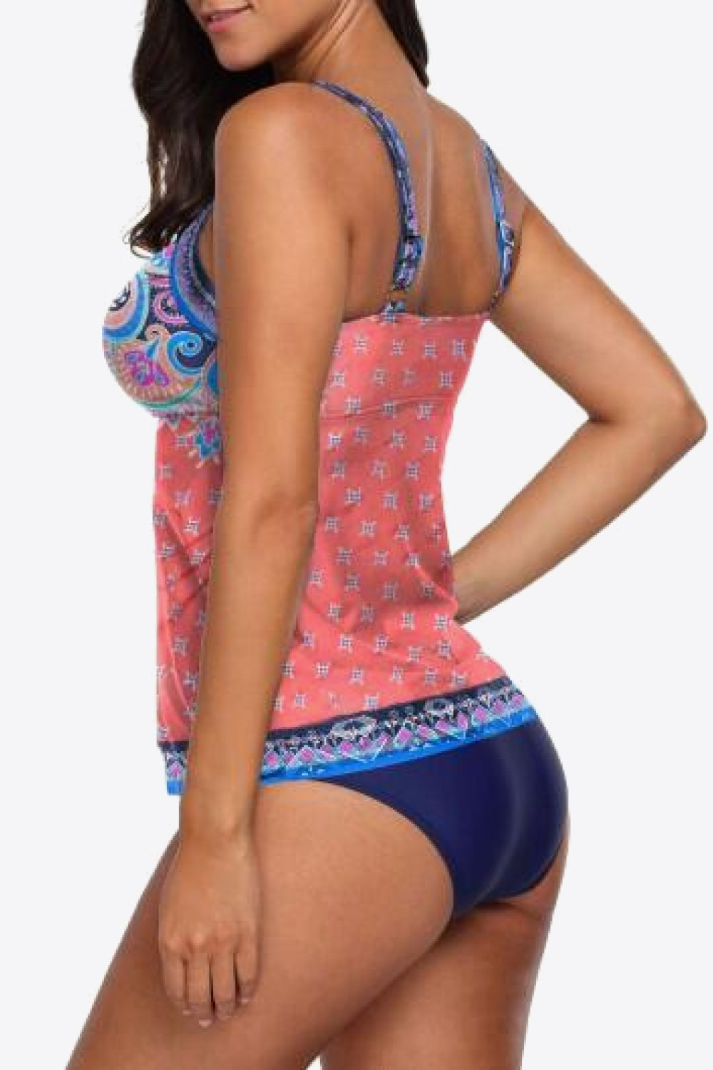 Printed Adjustable Strap Tankini Set, Regular and Plus