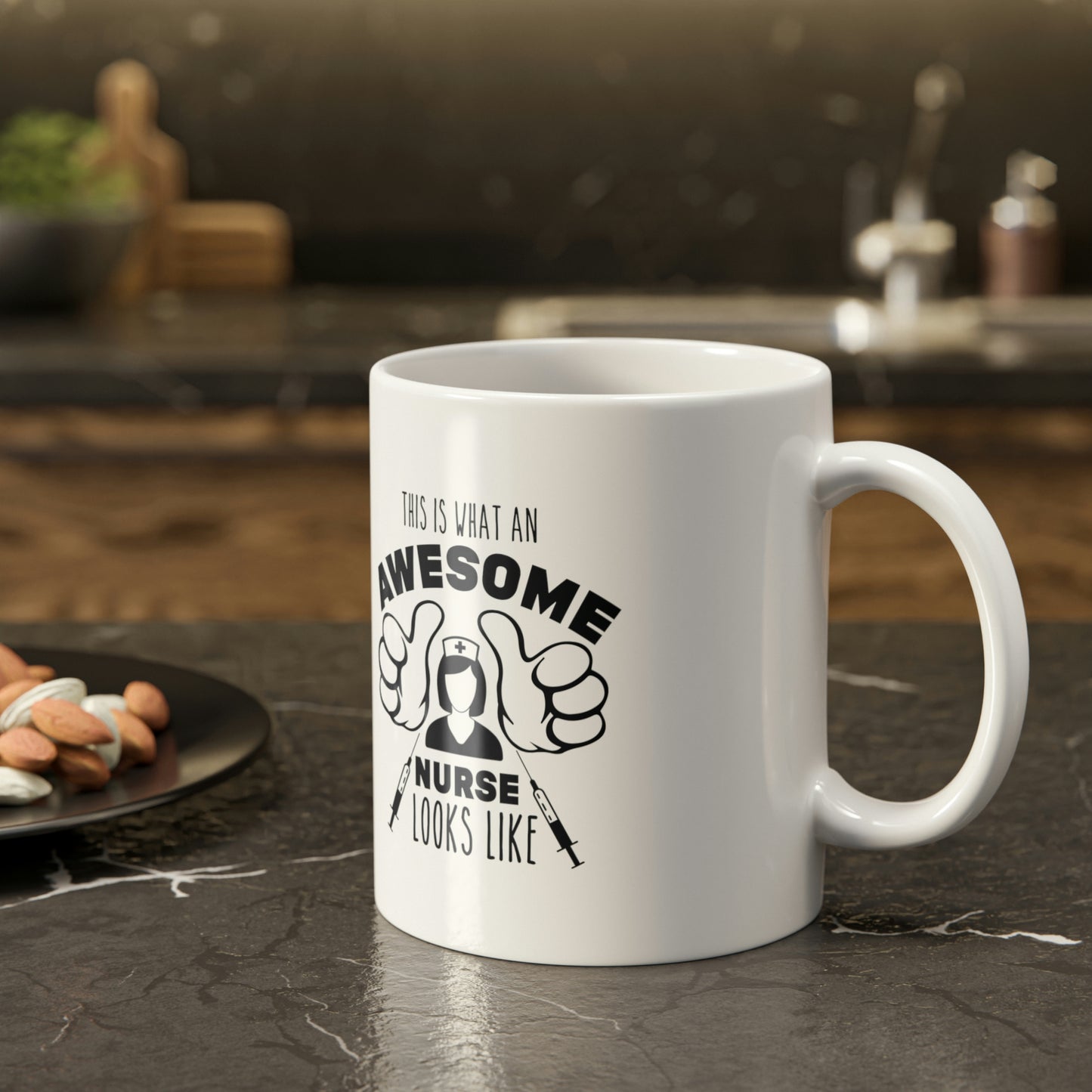 AWESOME NURSE White Ceramic Mug, 11oz