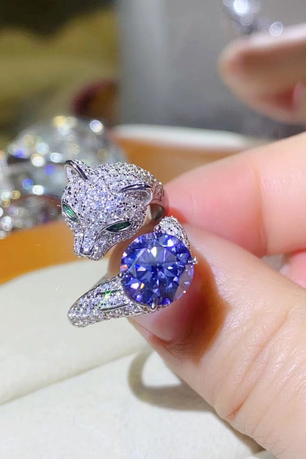 2 Carat Moissanite Adjustable Animal Ring