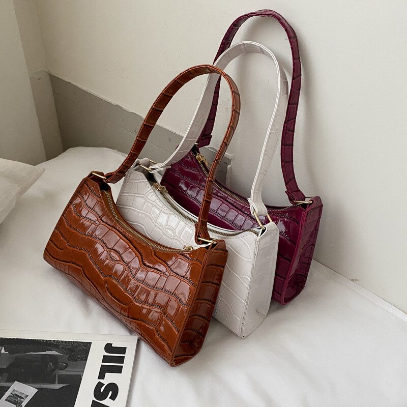 Crocodile Pattern PU Leather Hand Bag