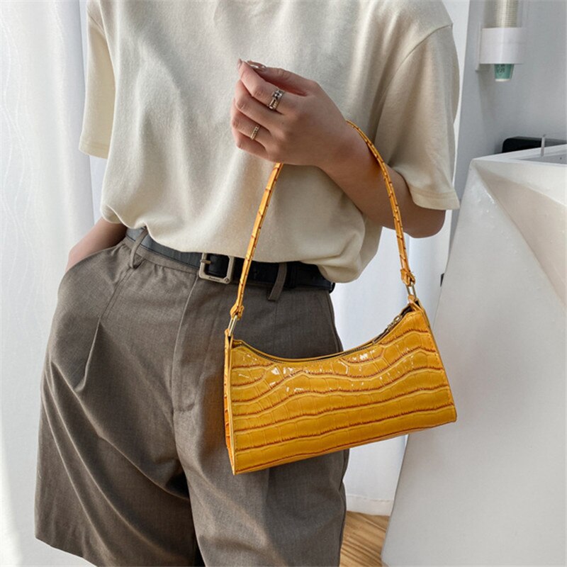 Crocodile Pattern PU Leather Hand Bag