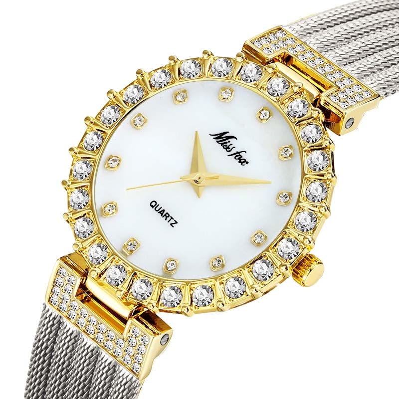 MISSFOX  Women Watches Luxury Brand Watch Bracelet Waterproof Big Lab Diamond Ladies Wrist Watches For Women Quartz Clock Hours