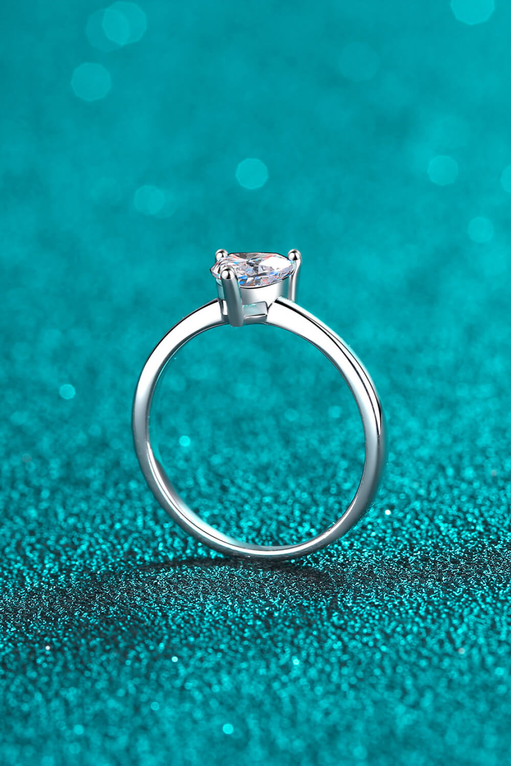 Heart-Shaped Moissanite Solitaire Ring in 925 Sterling Silver