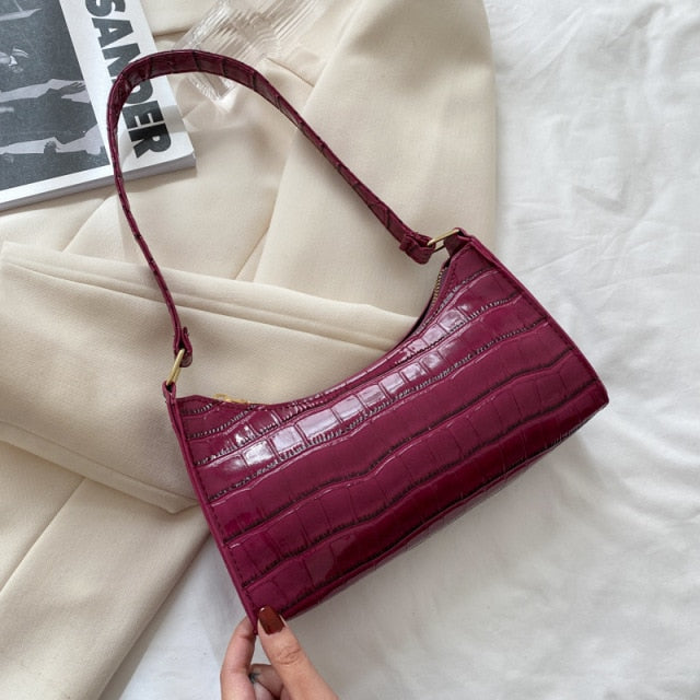 Crocodile Pattern PU Leather Hand Bag