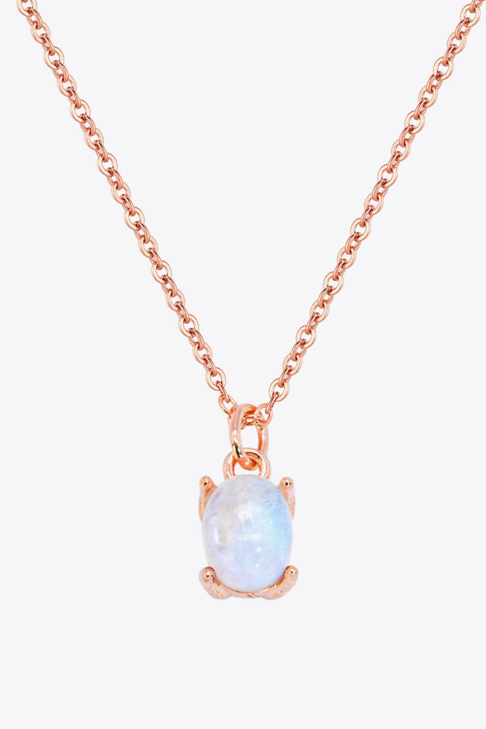 Natural Moonstone 4-Prong Pendant Necklace