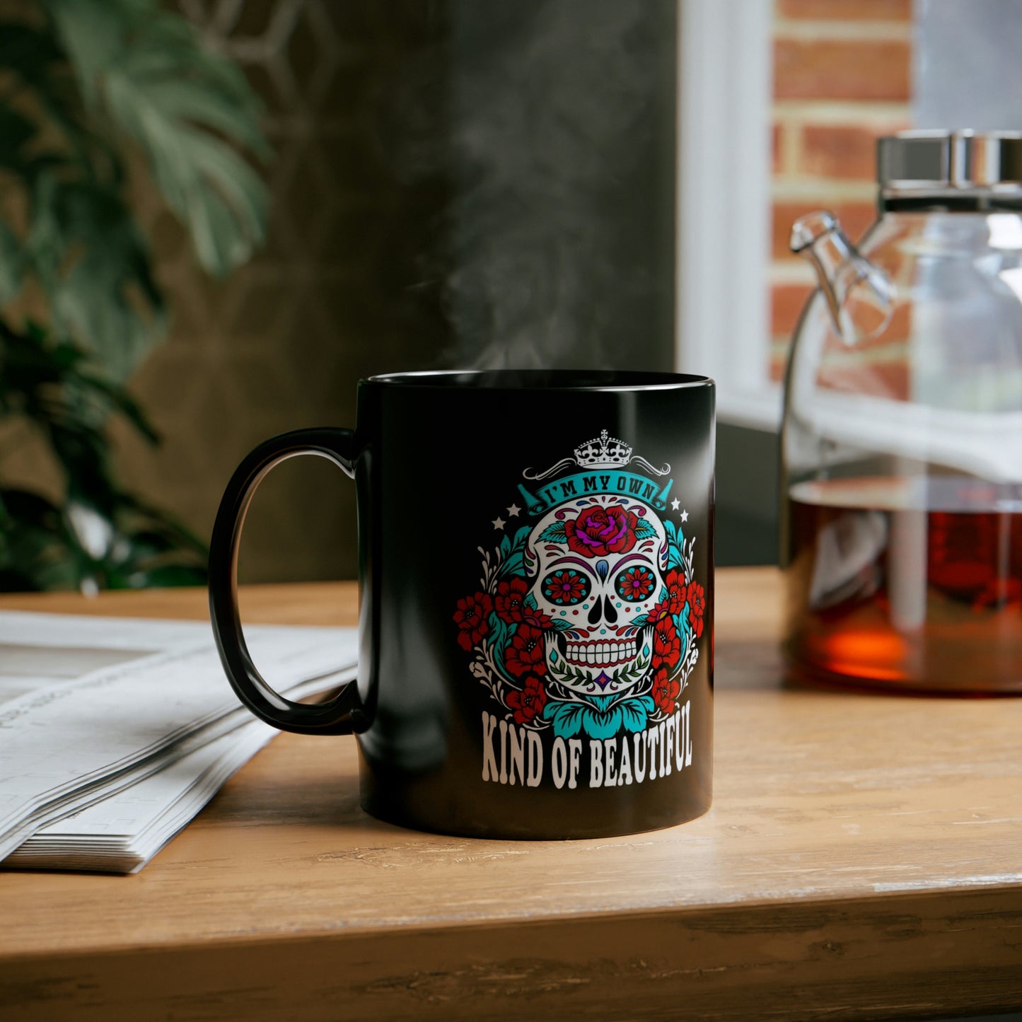 MY OWN KIND OF BEAUTIFUL SUGAR SKULL 2-sided  11oz Black Mug