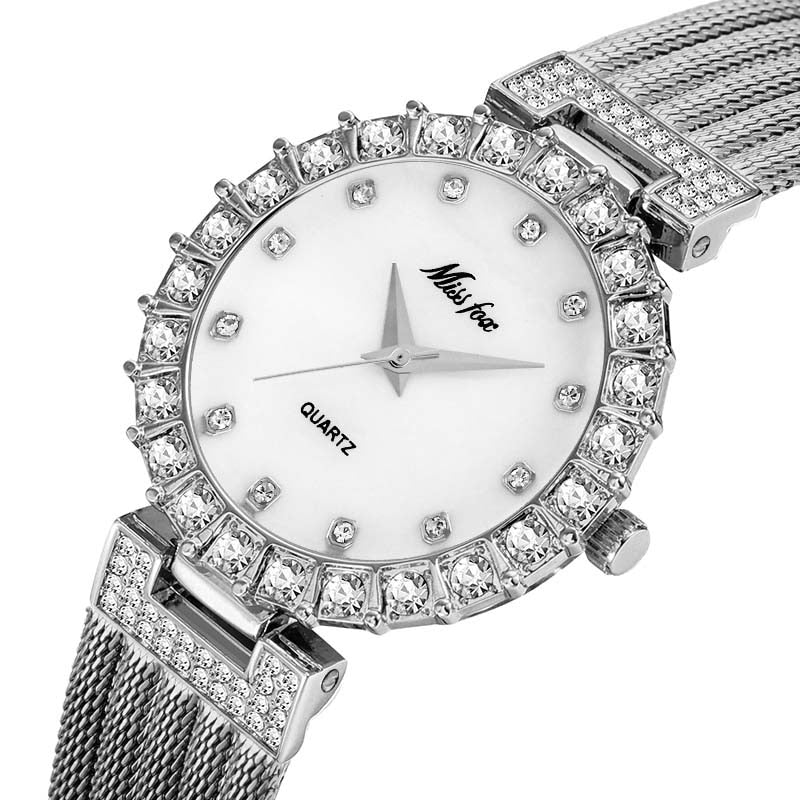 MISSFOX  Women Watches Luxury Brand Watch Bracelet Waterproof Big Lab Diamond Ladies Wrist Watches For Women Quartz Clock Hours