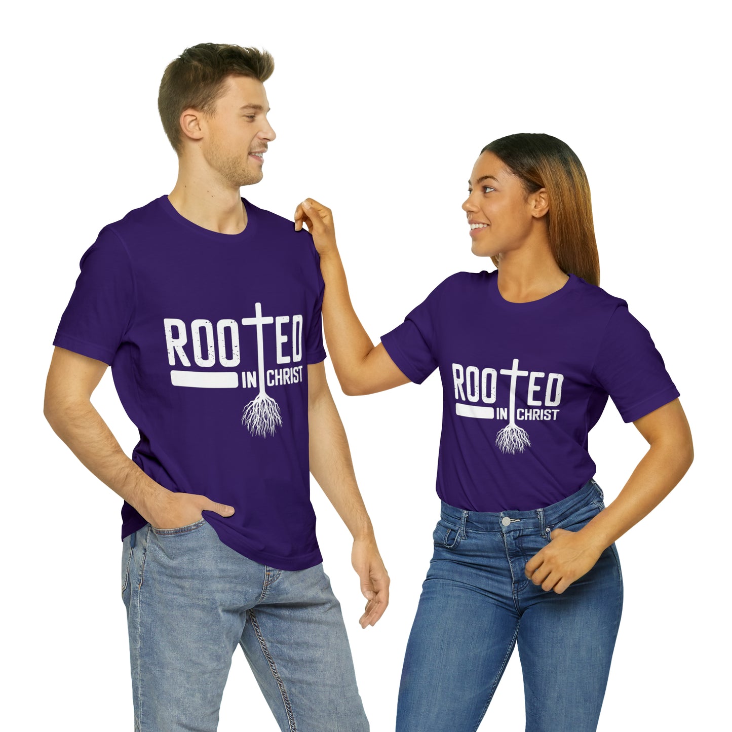 ROOTED IN CHRIST Unisex Jersey Short Sleeve Tee