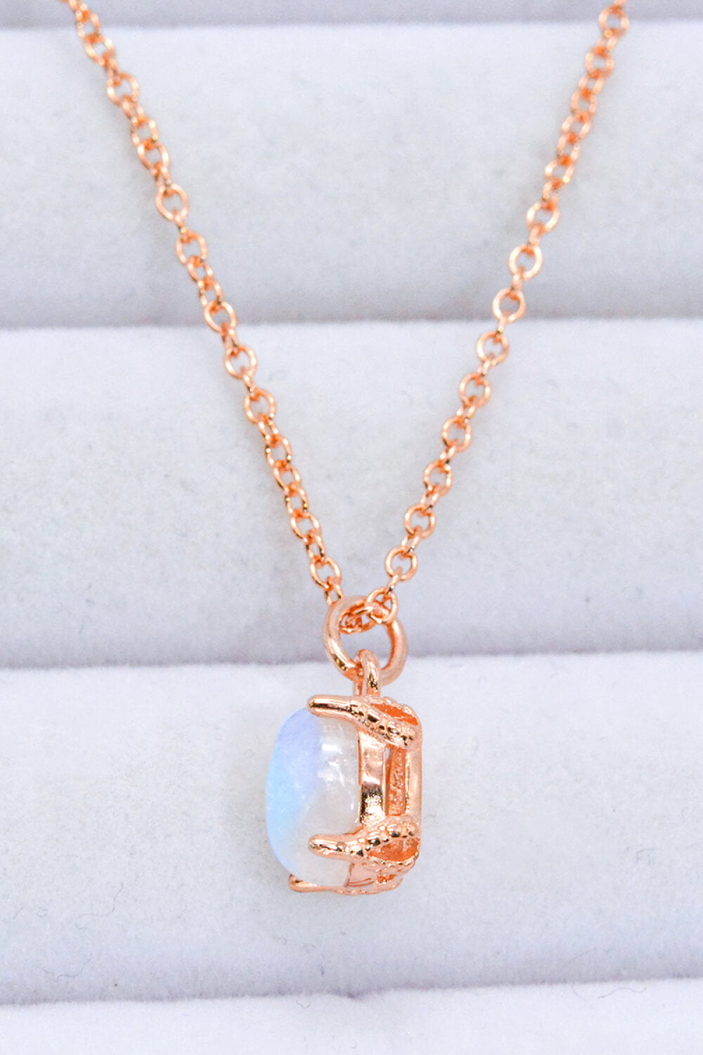 Natural Moonstone 4-Prong Pendant Necklace