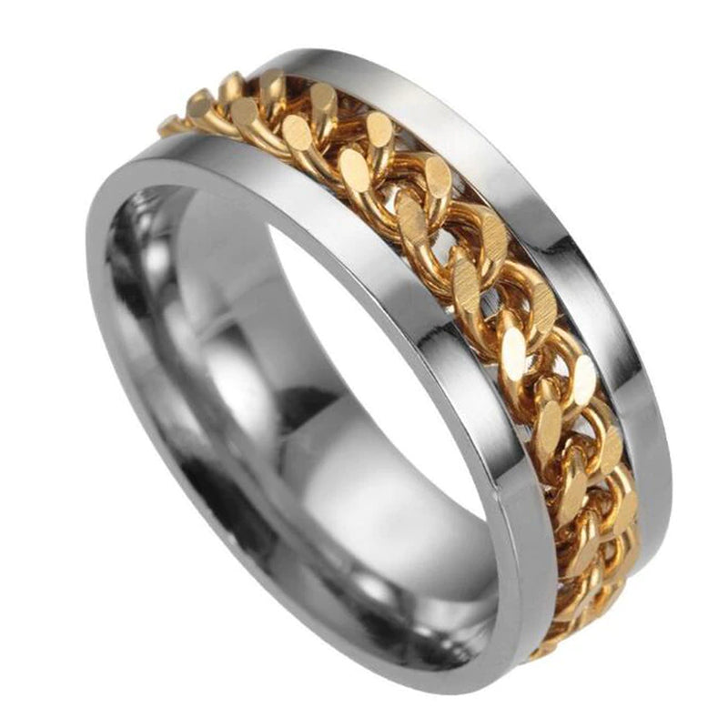 Stainless Steel Rotatable Punk Style Ring 