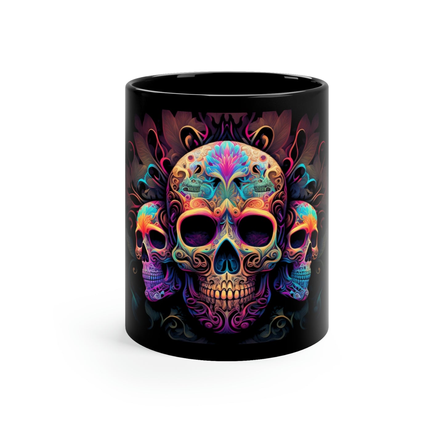 3 SKULLS 11oz Black Mug