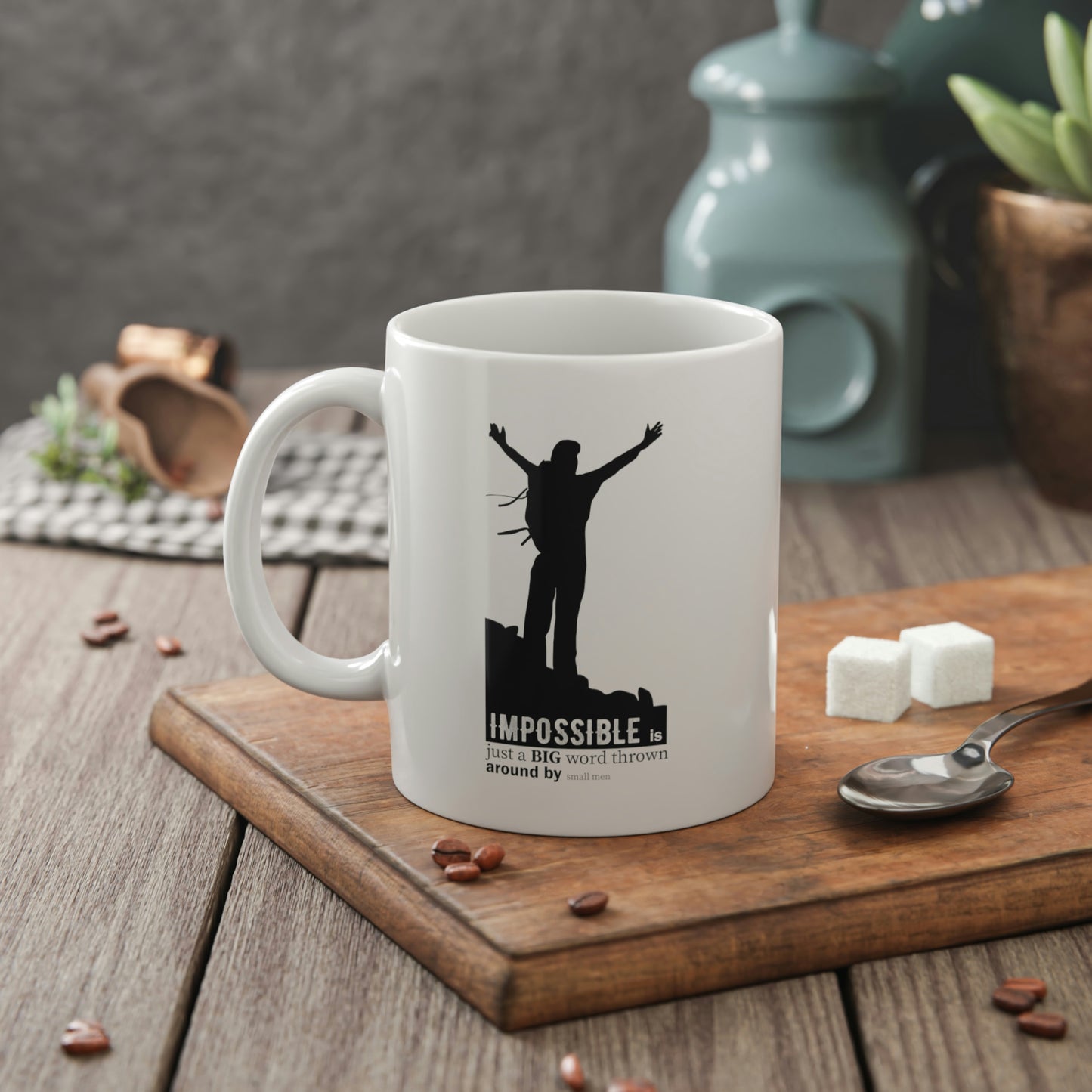 IMPOSSIBLE White Ceramic Mug, 11oz