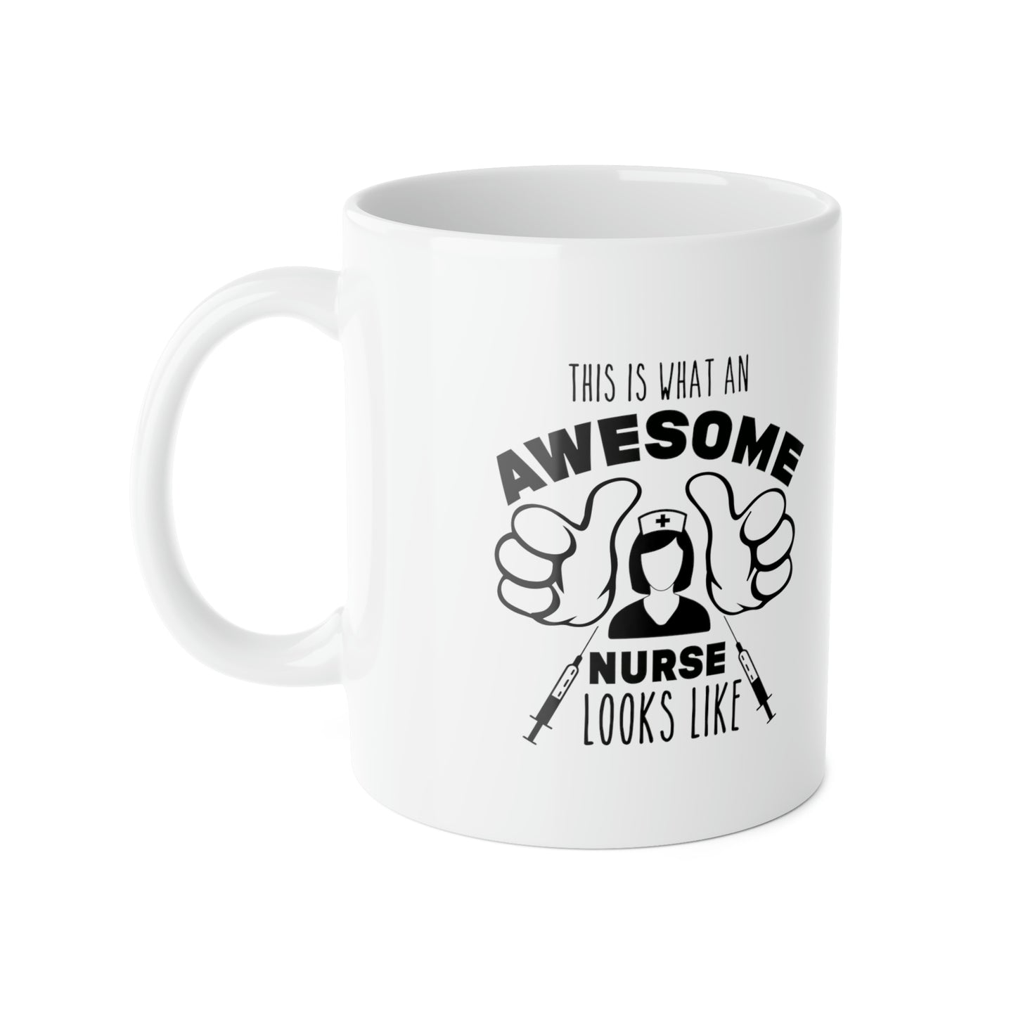 AWESOME NURSE White Ceramic Mug, 11oz