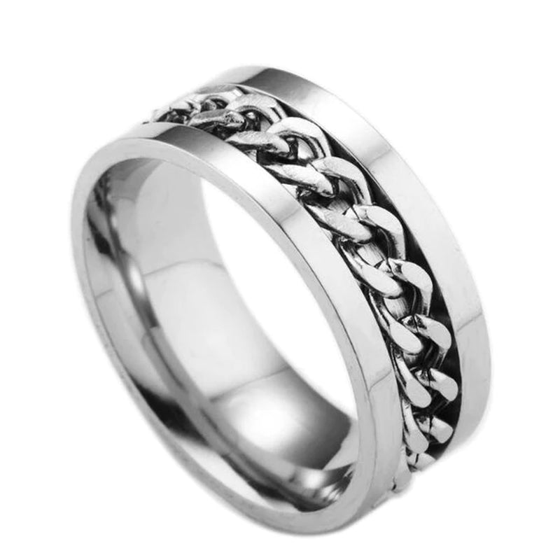 Stainless Steel Rotatable Punk Style Ring 