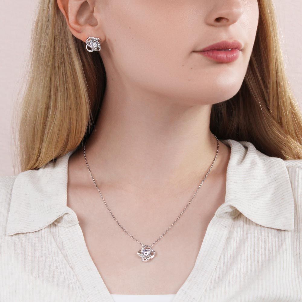For My Wife Love Knot Earring & Necklace Set