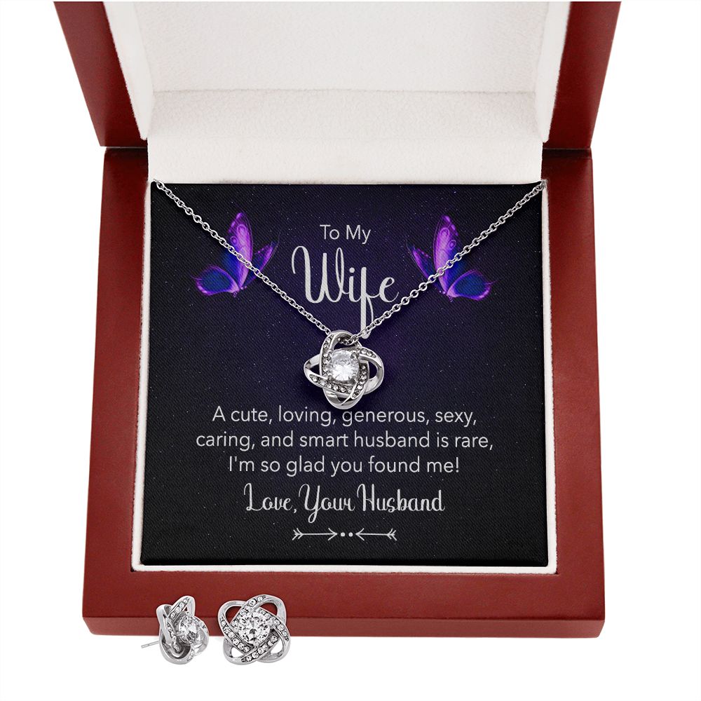 For My Wife Love Knot Earring & Necklace Set