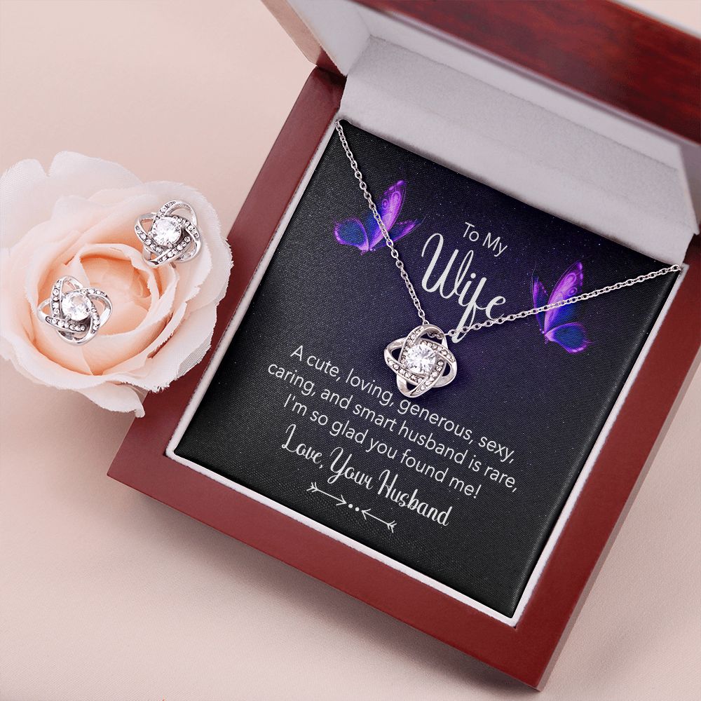For My Wife Love Knot Earring & Necklace Set