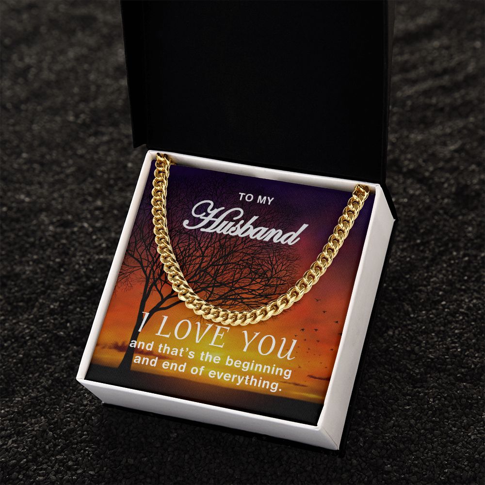 To My Husband Cuban Link Chain (Silver or Gold SS)