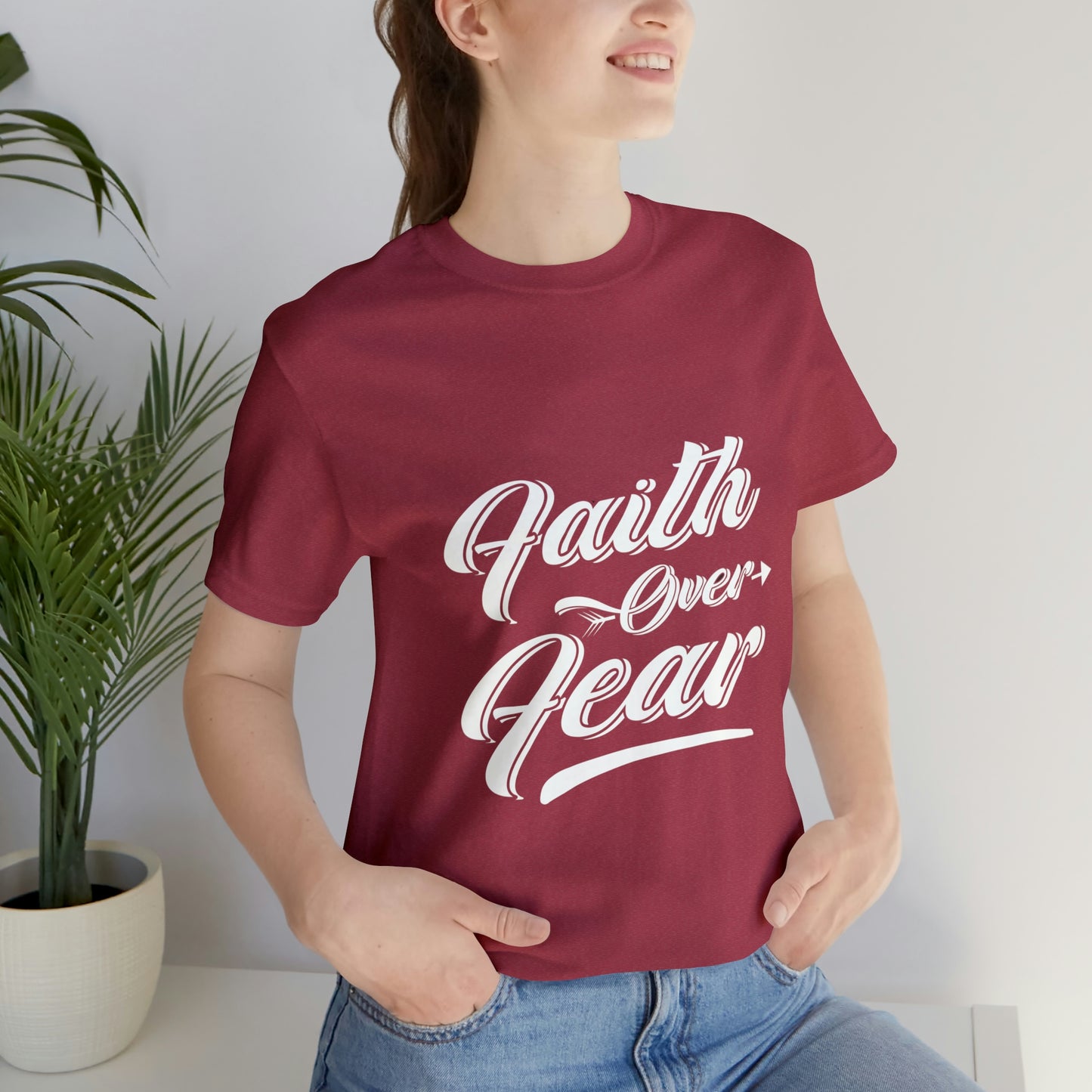 FAITH OVER FEAR Unisex Jersey Short Sleeve Tee