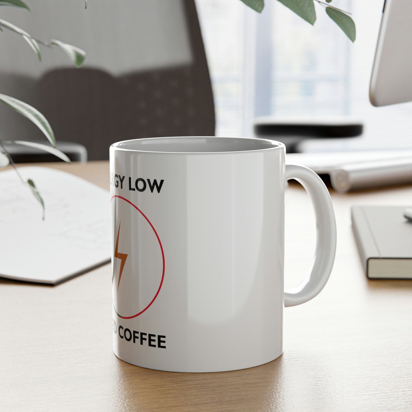 LOW ENERGY White Ceramic Mug, 11oz