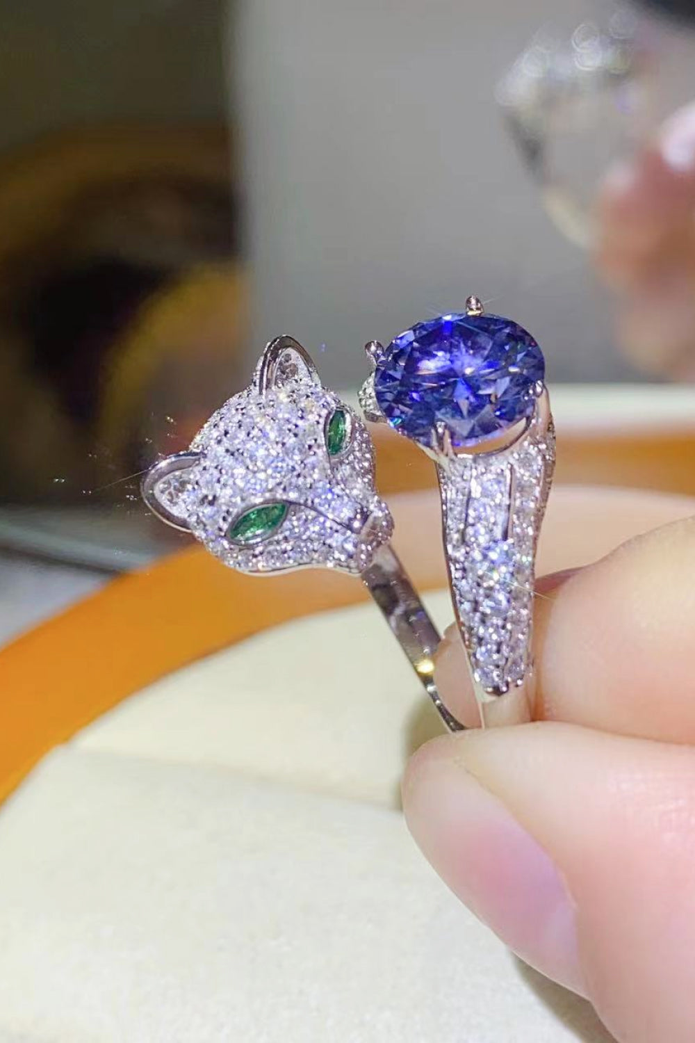 2 Carat Moissanite Adjustable Animal Ring