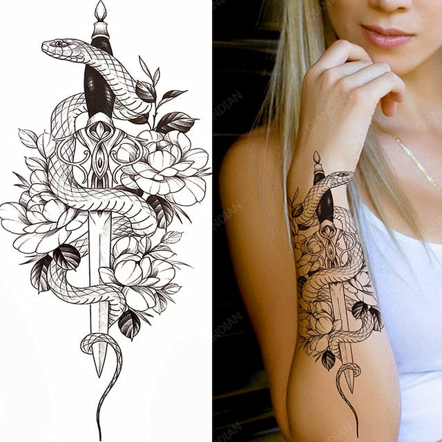 Old School Flowers Tattoos for Women