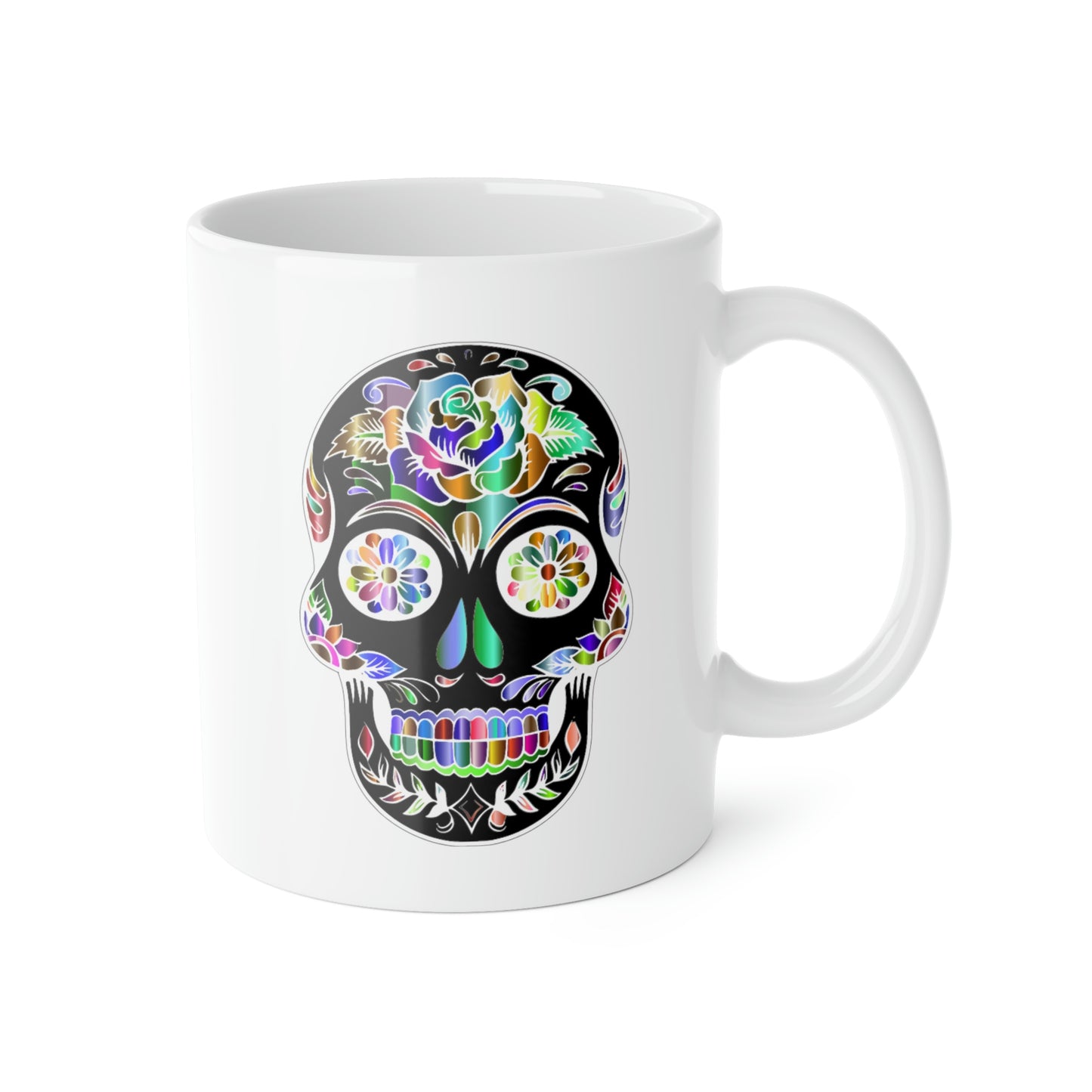 SUGAR SKULL White Ceramic Mug, 11oz