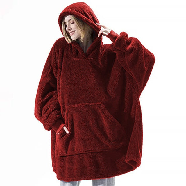 Blanket with Sleeves Oversized Hoodie and Matching Socks