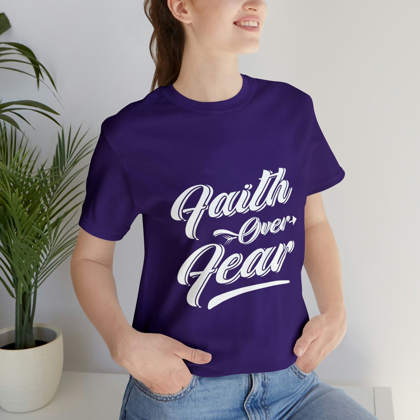 FAITH OVER FEAR Unisex Jersey Short Sleeve Tee