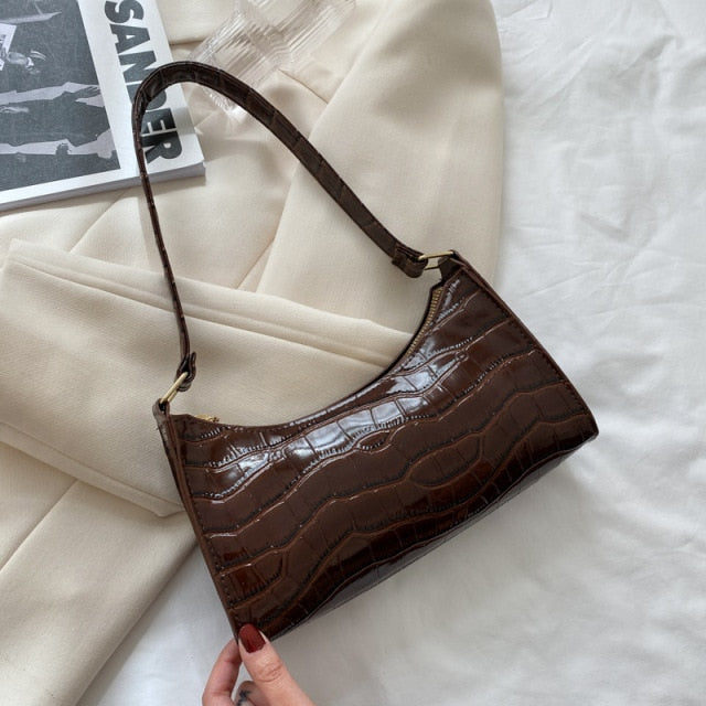 Crocodile Pattern PU Leather Hand Bag